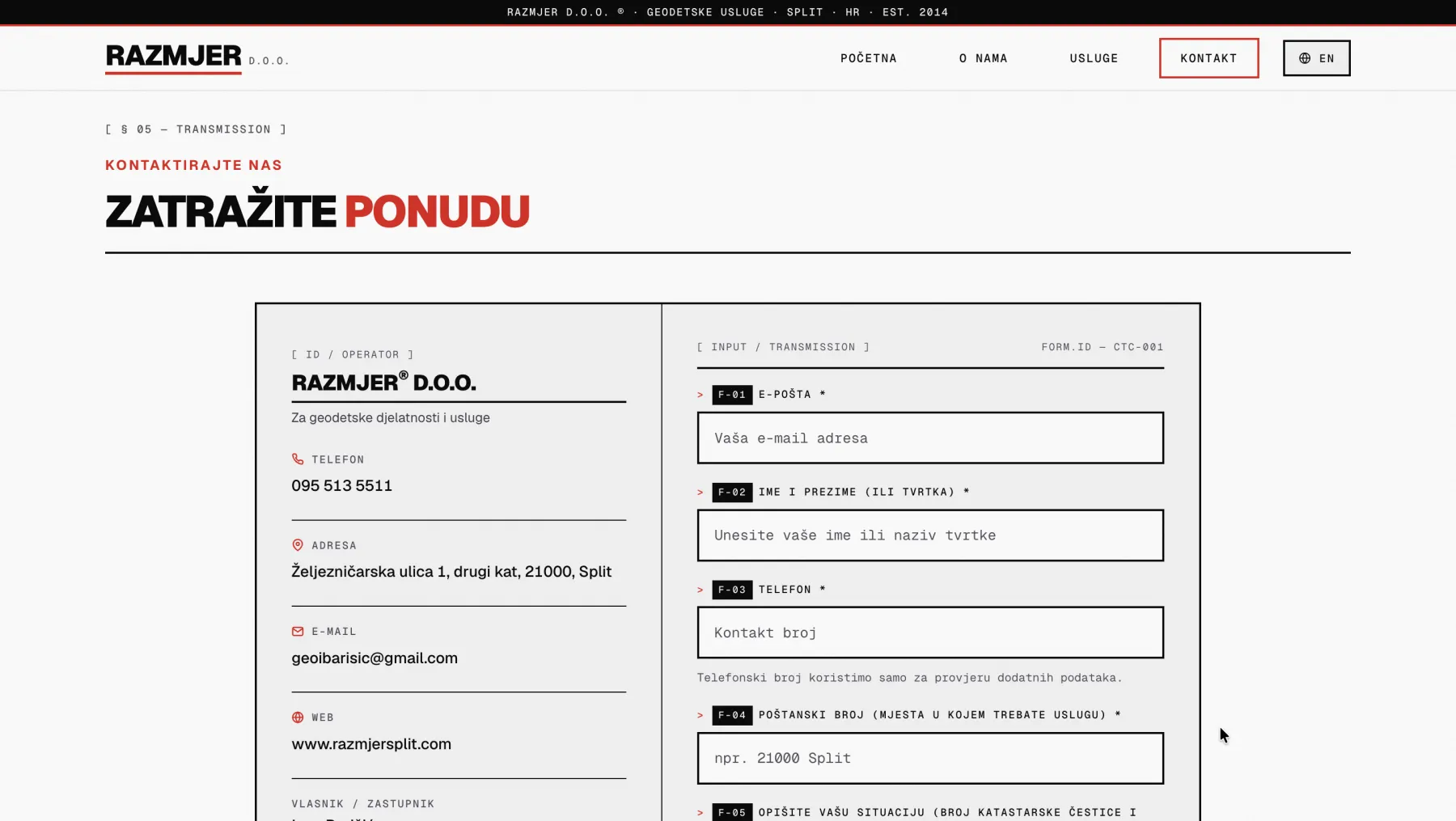 Obrazac za ponudu u jednom koraku